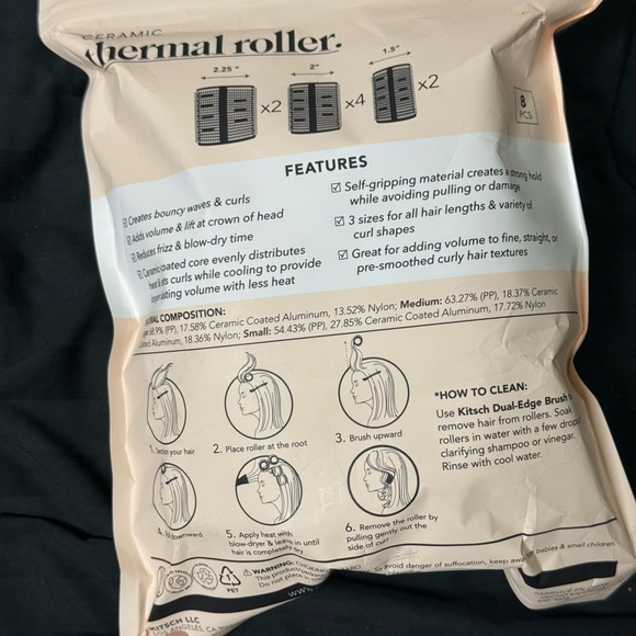 Kitsch Ceramic Thermal Rollers in Black - Picture 2 of 3